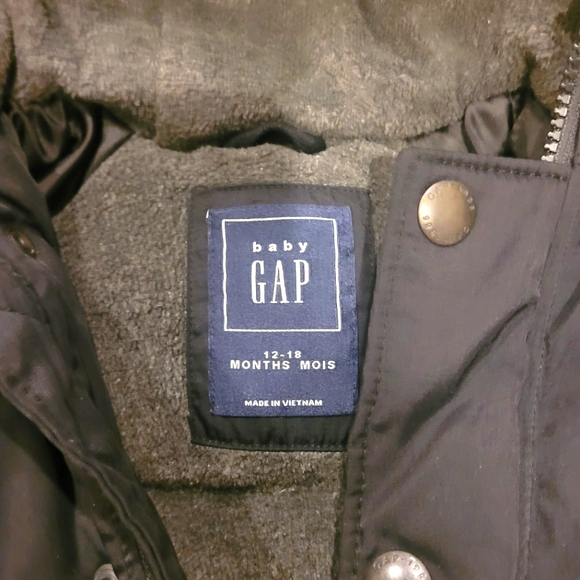 Baby Gap Winter Parka Coat - Black - Size 12-18M - Picture 2 of 6